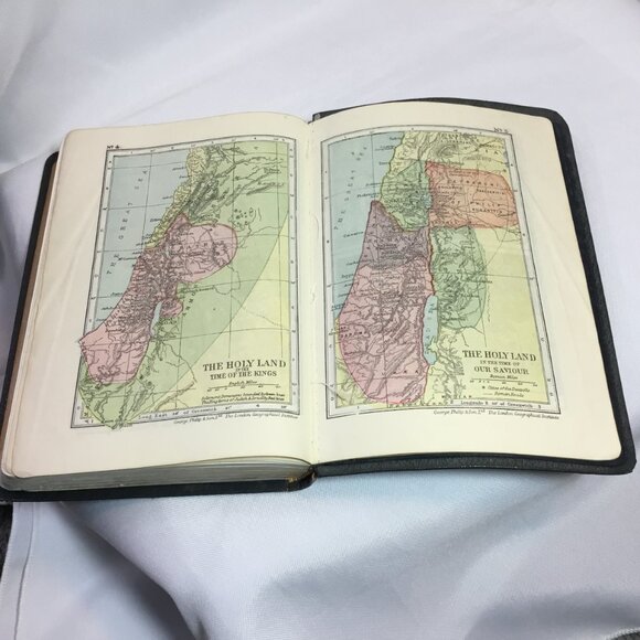 Cambridge Holy Bible Concordance Morocco Black Leather Vintage Not Red Letter - Picture 13 of 15